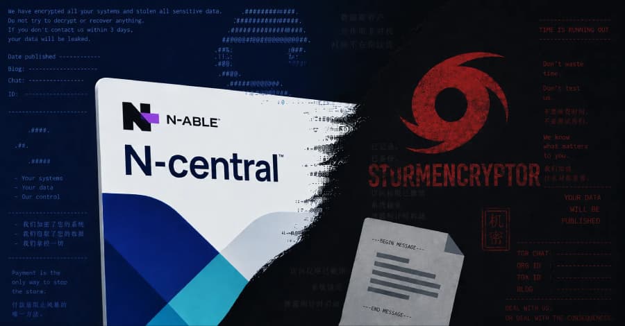 Hackers vinculados a China despliegan nuevo ransomware StormEncryptor, probablemente a través de vulnerabilidad en N-central.