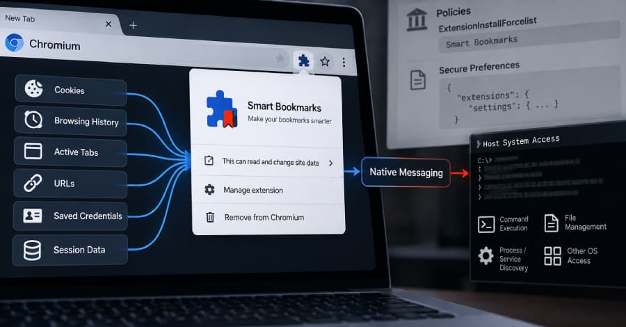 PEEP convierte a Chrome y Edge en puertas traseras post-compromiso para ejecución de comandos en el host.