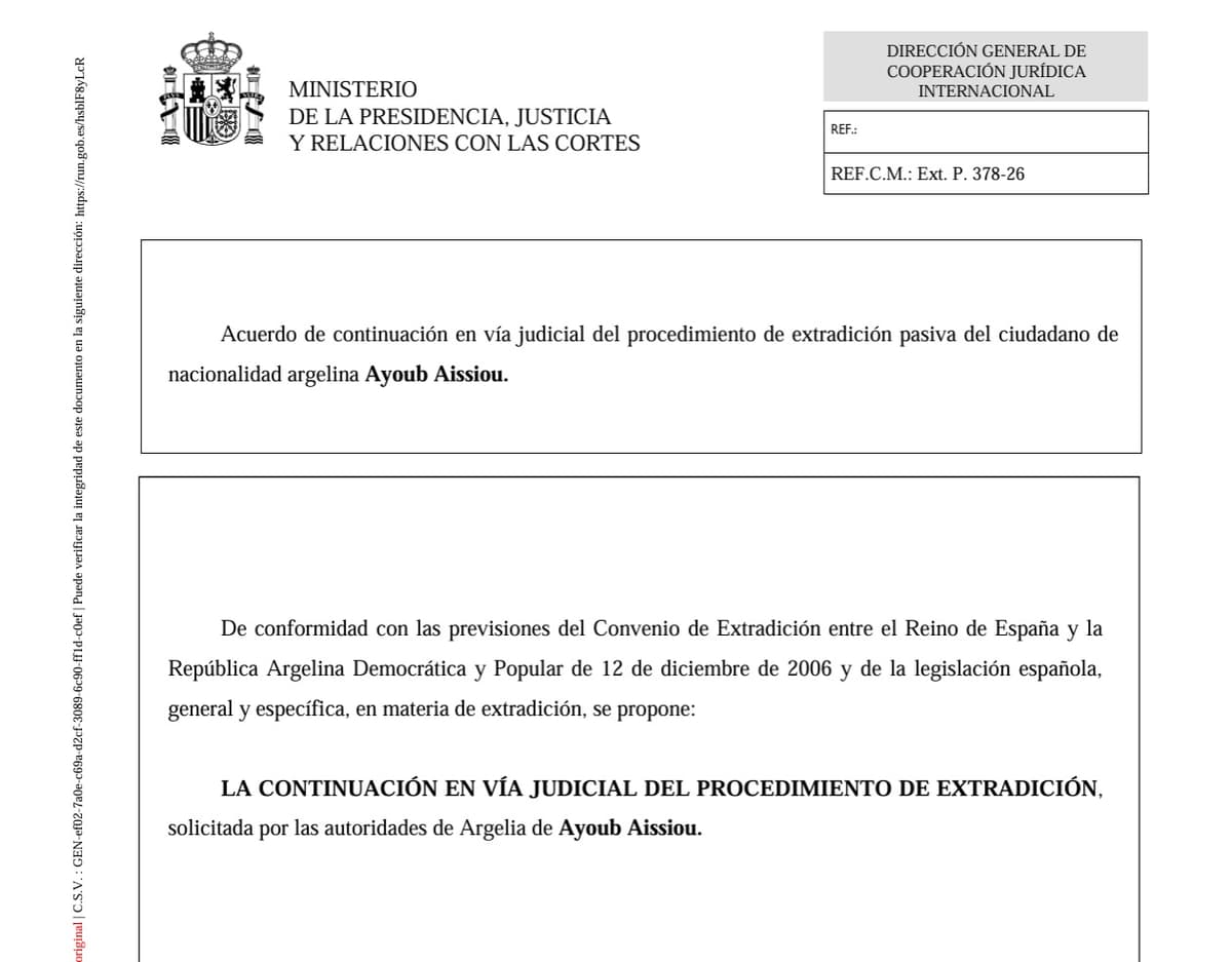 España libera al empresario argelino que estuvo en Marruecos antes de la crisis de Ceuta.