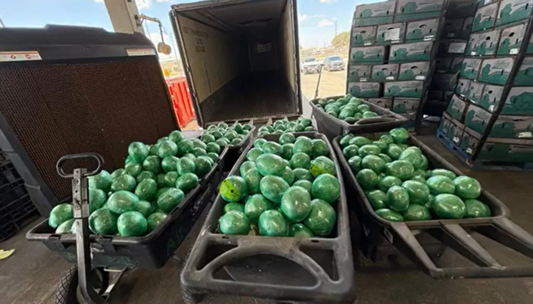 Cajas de coles llenas de metanfetamina en el sur de Texas